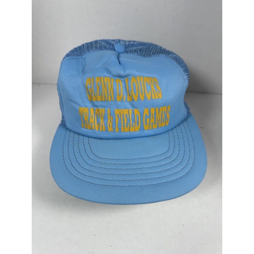 Vintage Baseball Cap Men's Medium Light Blue Glenn D. Loucks Track & Field Games